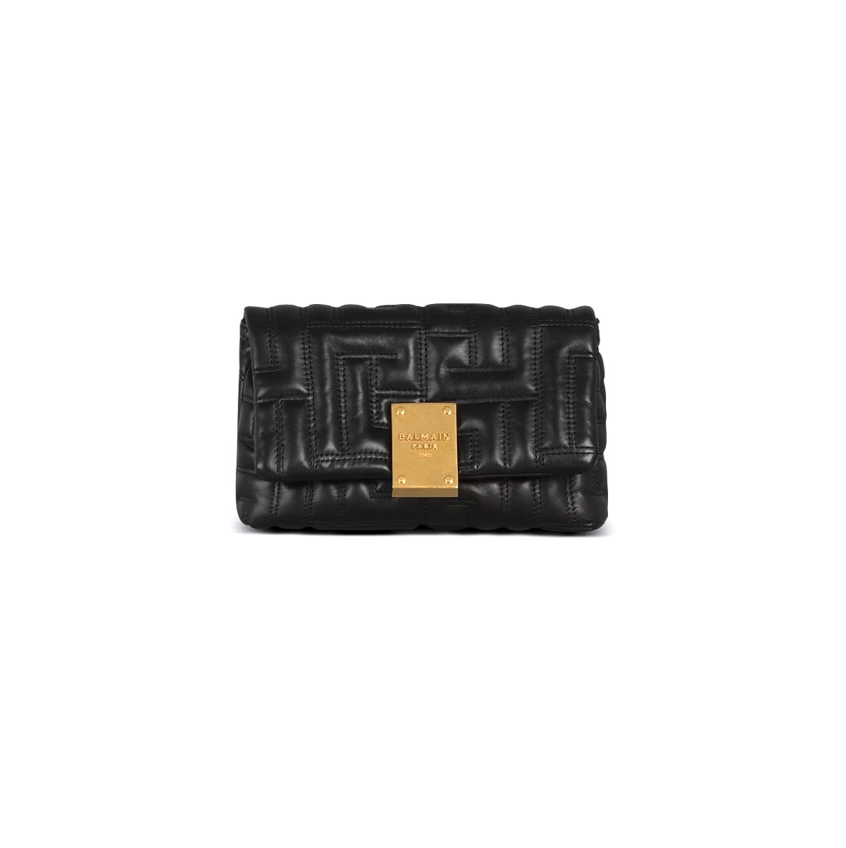 BALMAIN 1945 SOFT QUILTED LAMBSKIN LEATHER MINI SHOULDER BAG