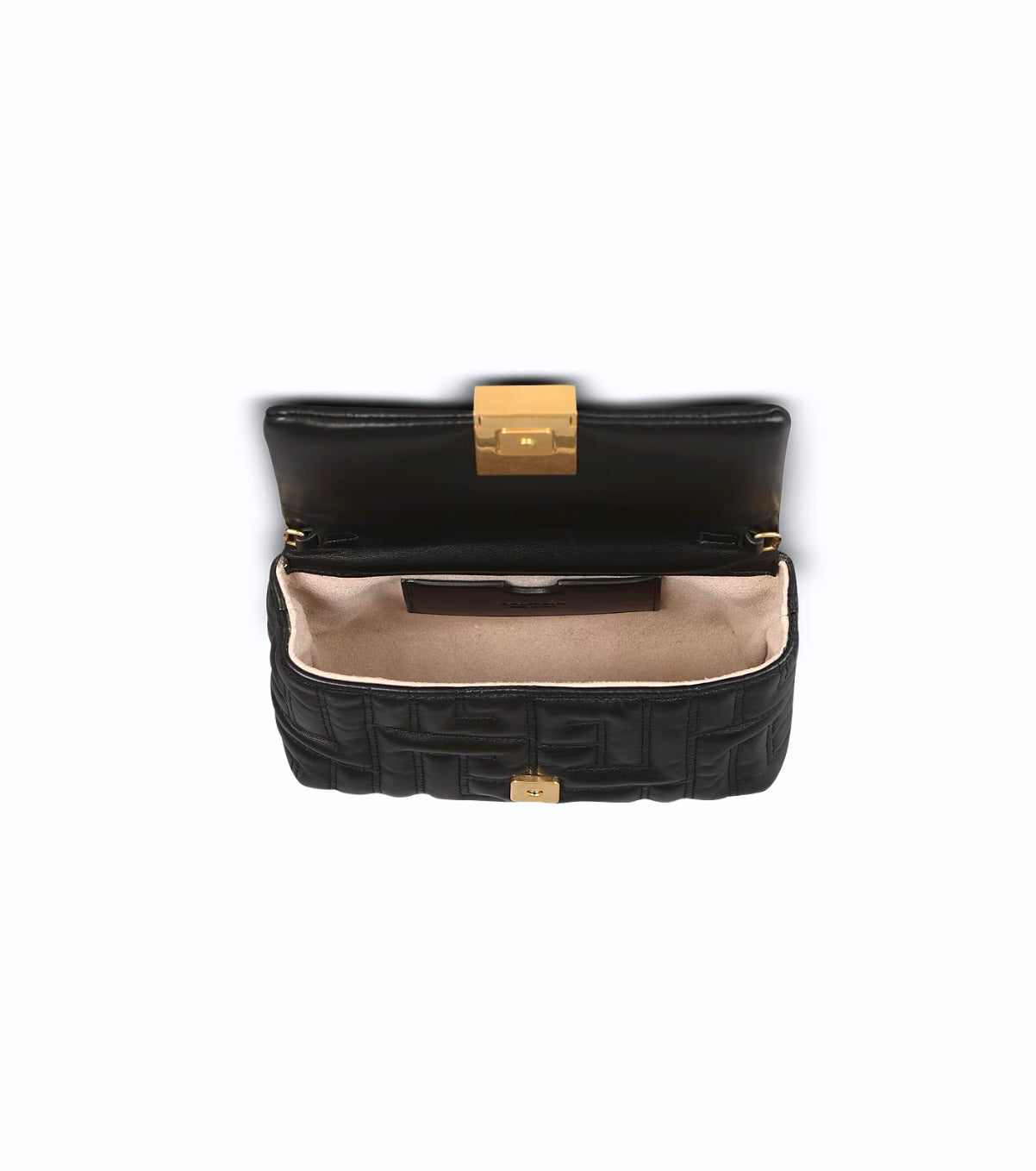BALMAIN 1945 SOFT QUILTED LAMBSKIN LEATHER MINI SHOULDER BAG