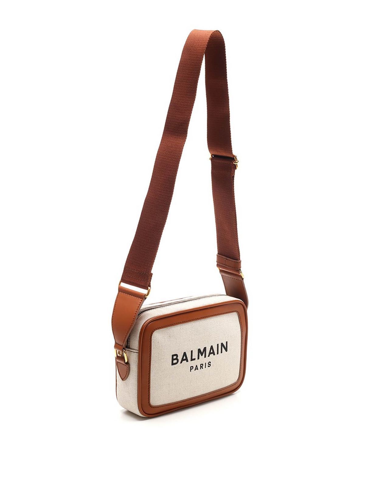 Balmain B-Army Leather-Trimmed Canvas Camera Bag