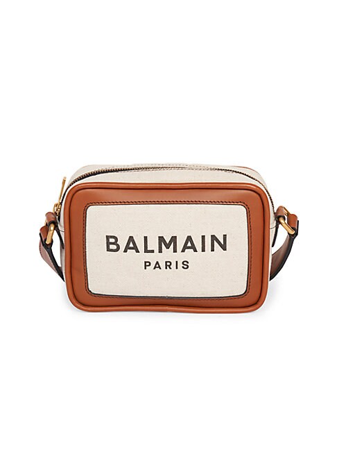 Balmain B-Army Leather-Trimmed Canvas Camera Bag