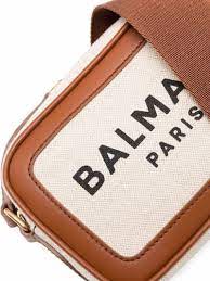 Balmain B-Army Leather-Trimmed Canvas Camera Bag