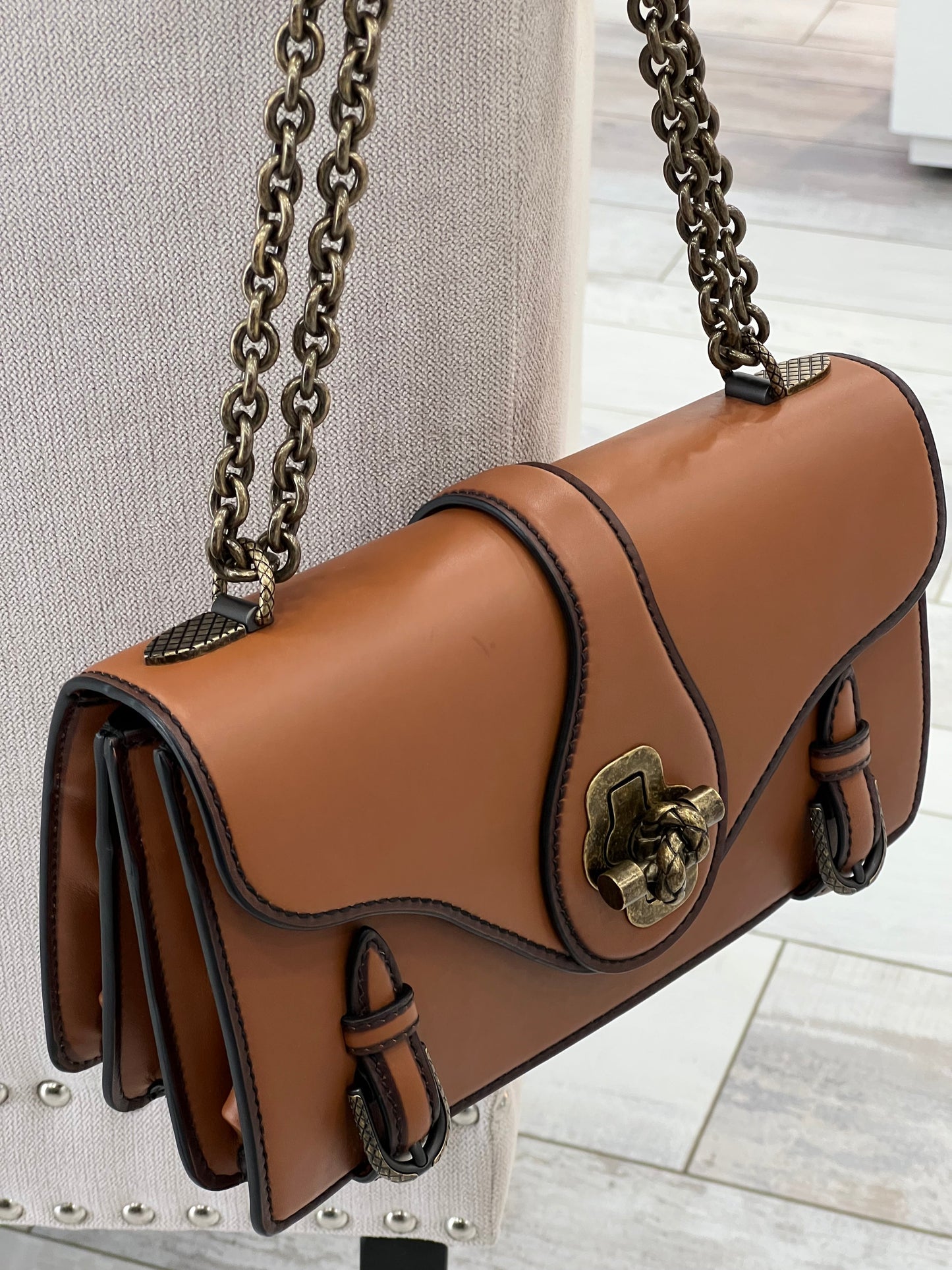 BOTTEGA VENETA CITY KNOT FRENCH CALFSKIN LEATHER BAG