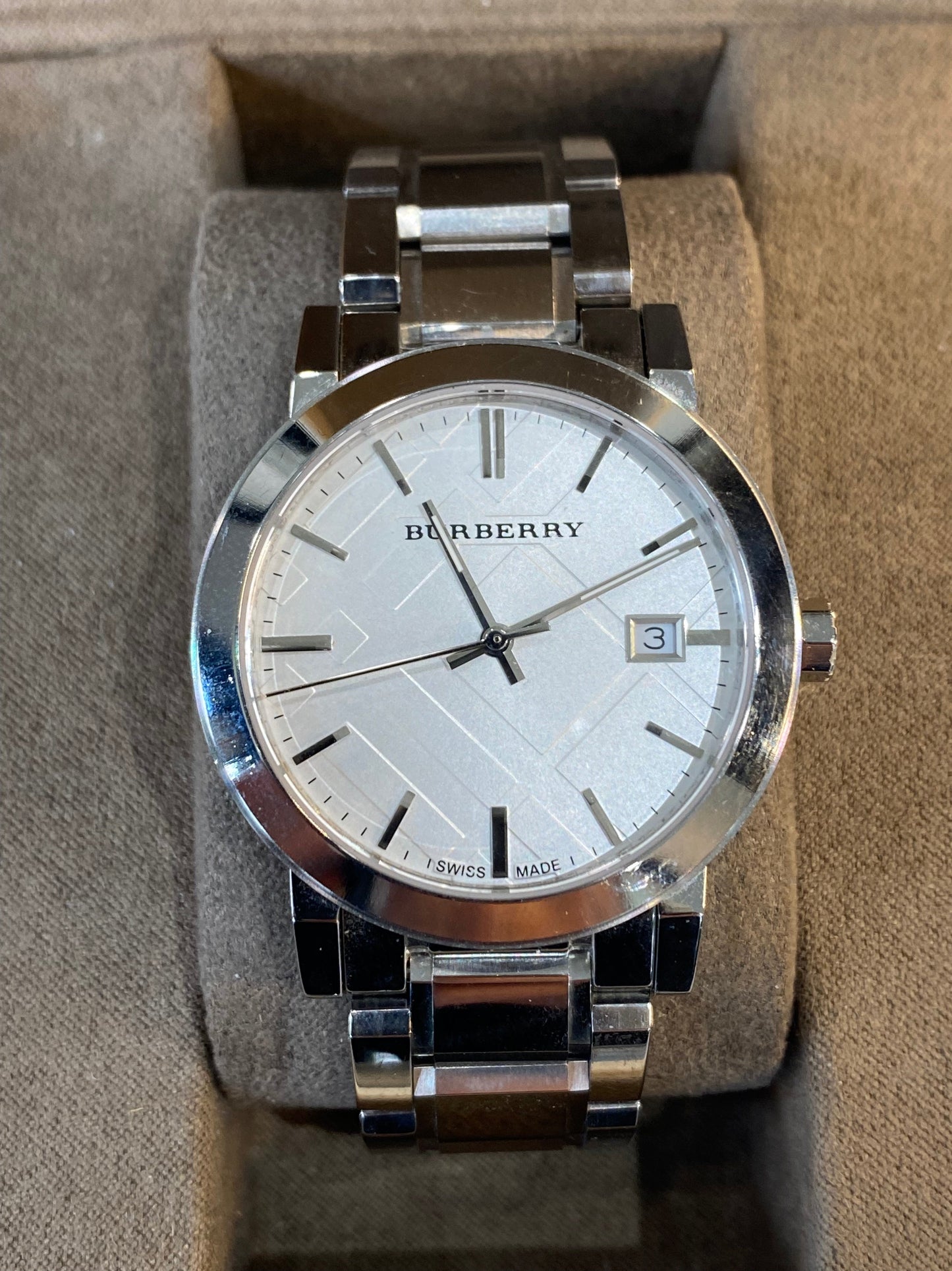 BURBERRY 38MM STAINLESS STEEL UNISEX WATCH