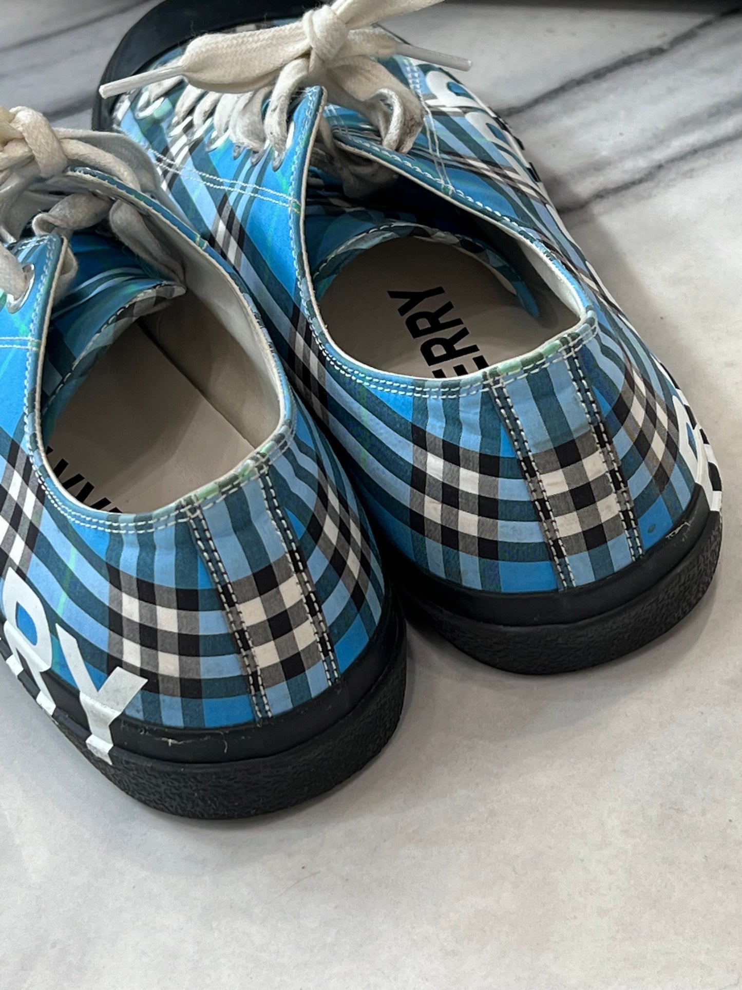 BURBERRY BLUE CHECK LARKHALL SNEAKERS