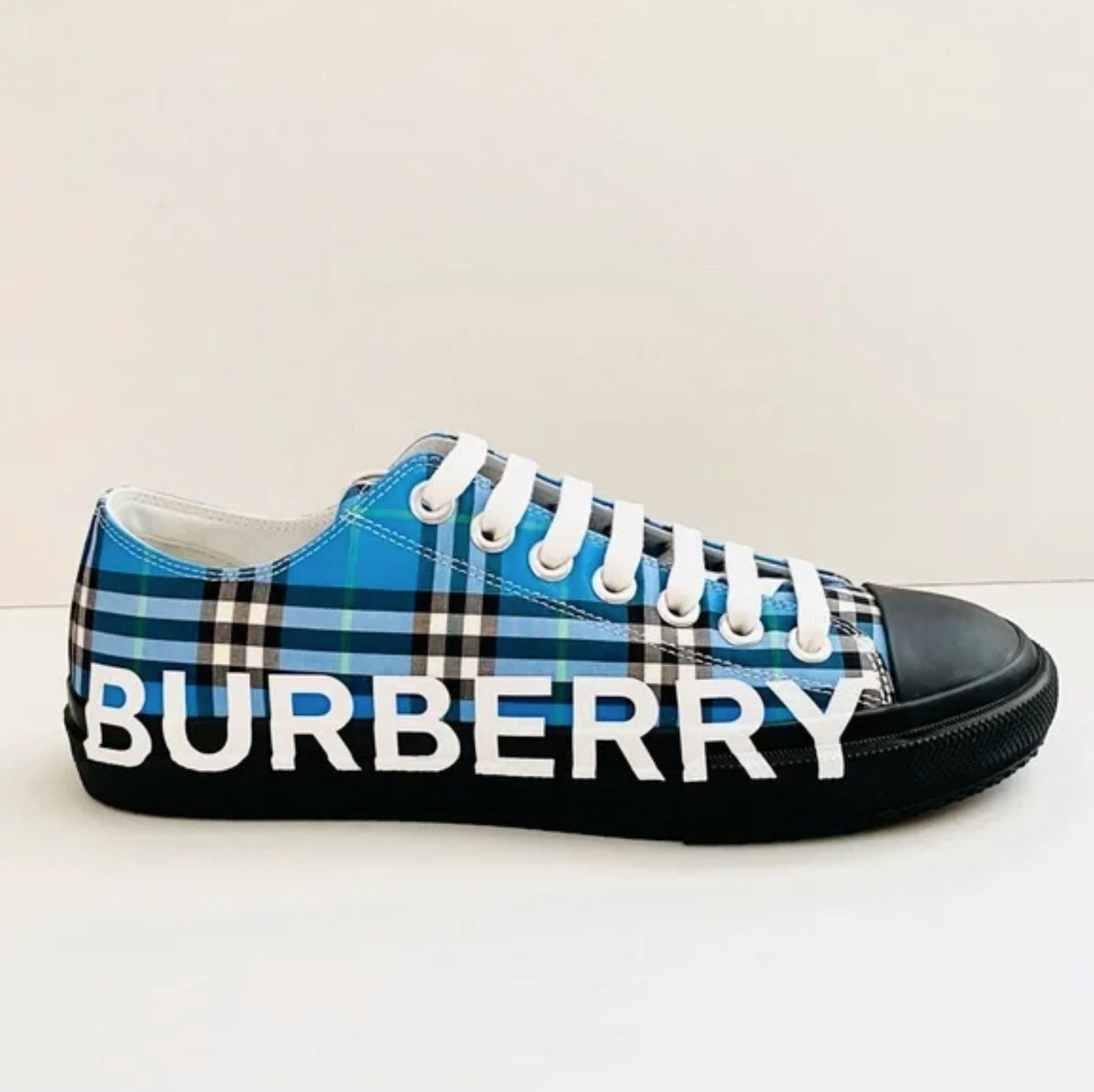 BURBERRY BLUE CHECK LARKHALL SNEAKERS