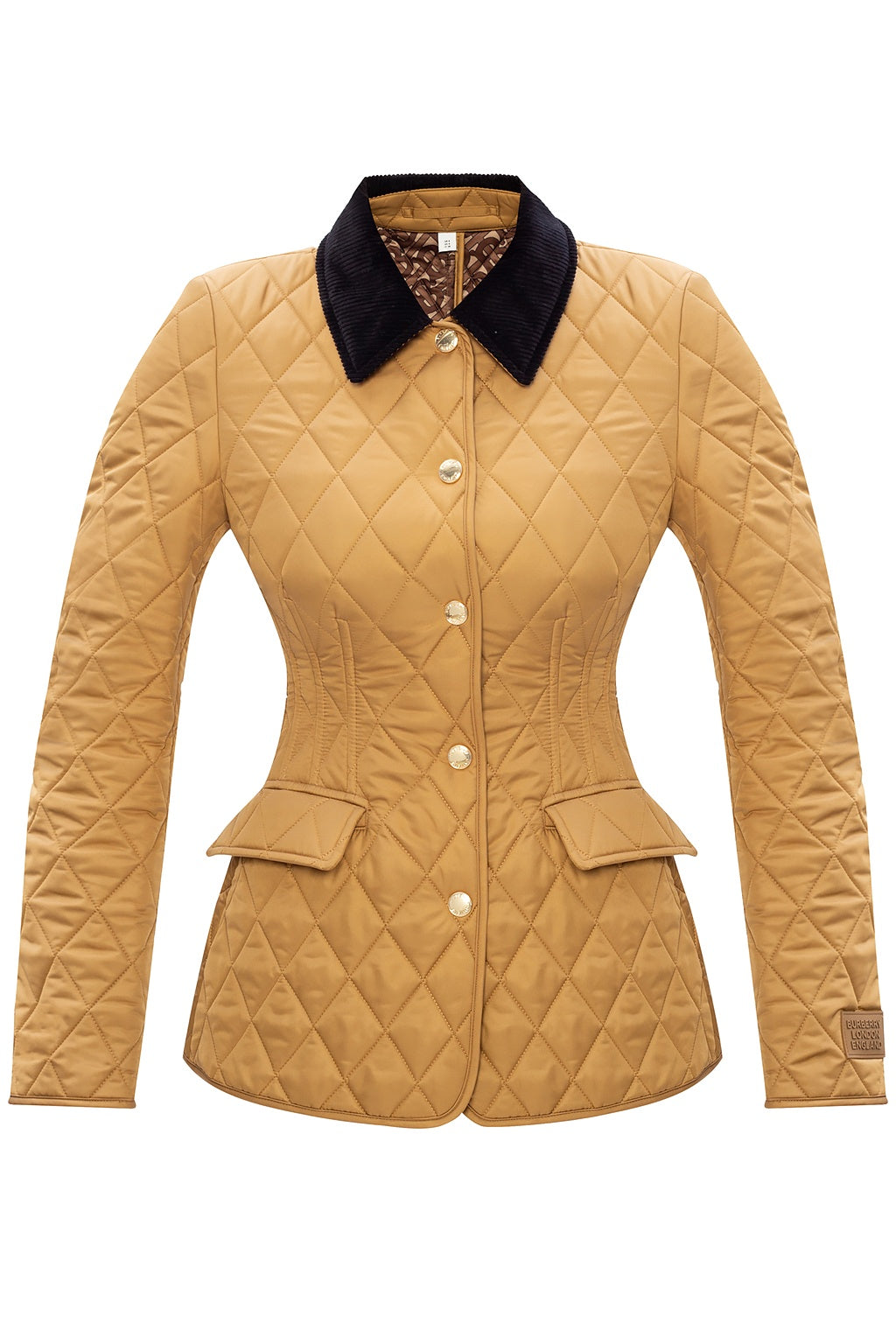 BURBERRY CORDUROY COLLAR DIAMOND QUILTED BARN JACKET
