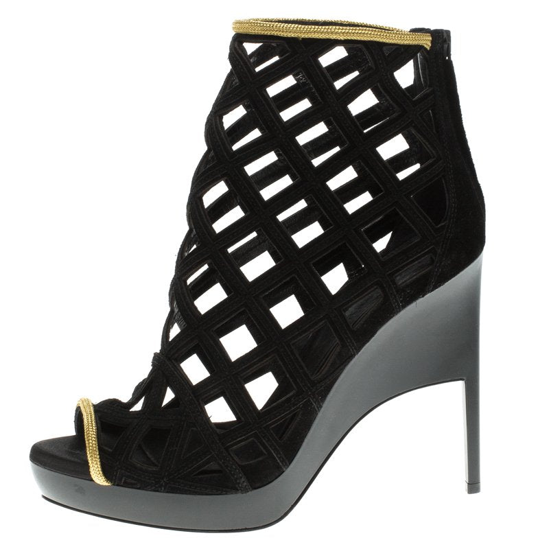 Burberry Prorsum Edenside Cage Wedge Ankle Boots