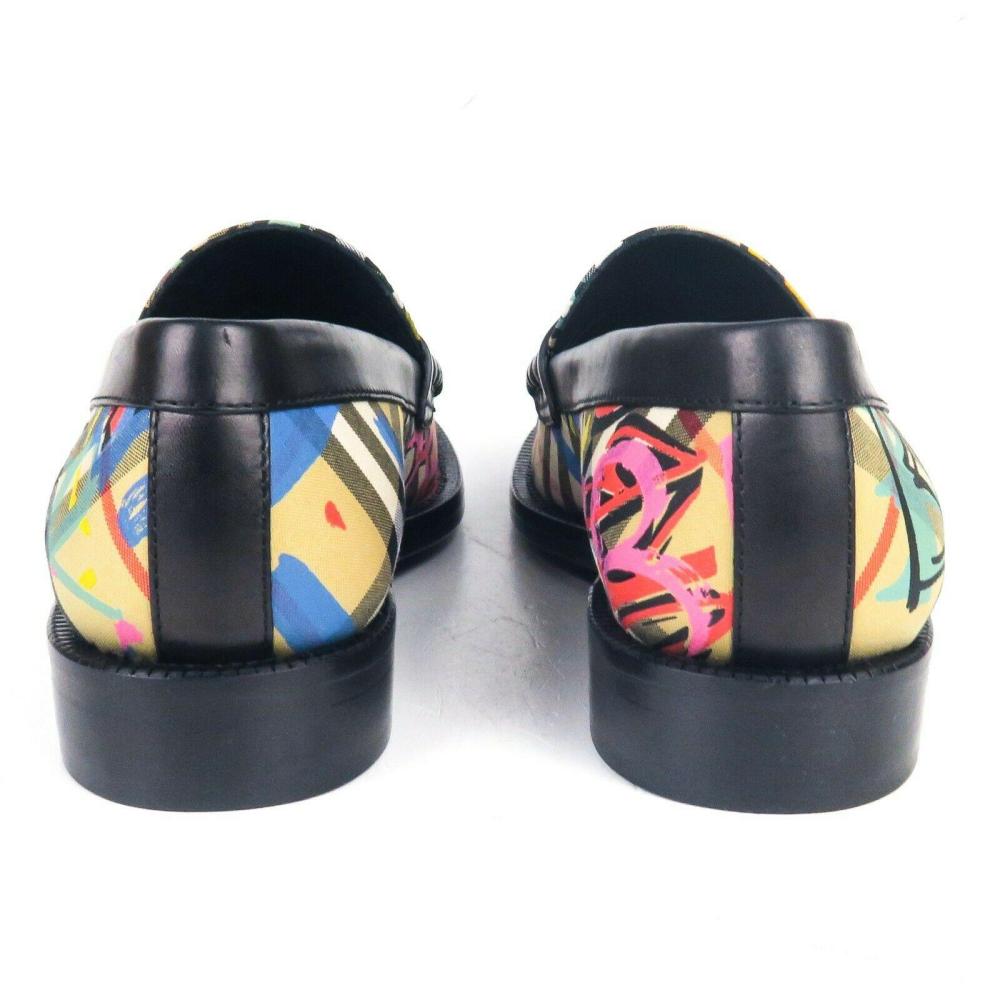 Burberry Blue Graffiti Check Loafers