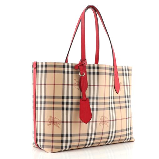 BURBERRY Haymarket Check Medium Reversible Tote