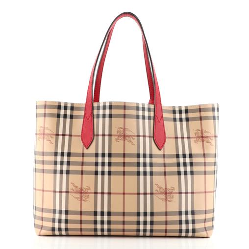 BURBERRY Haymarket Check Medium Reversible Tote