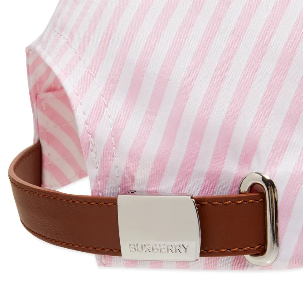 BURBERRY HORSEFERRY LOGO EMBROIDERED STRIPED BASEBALL CAP