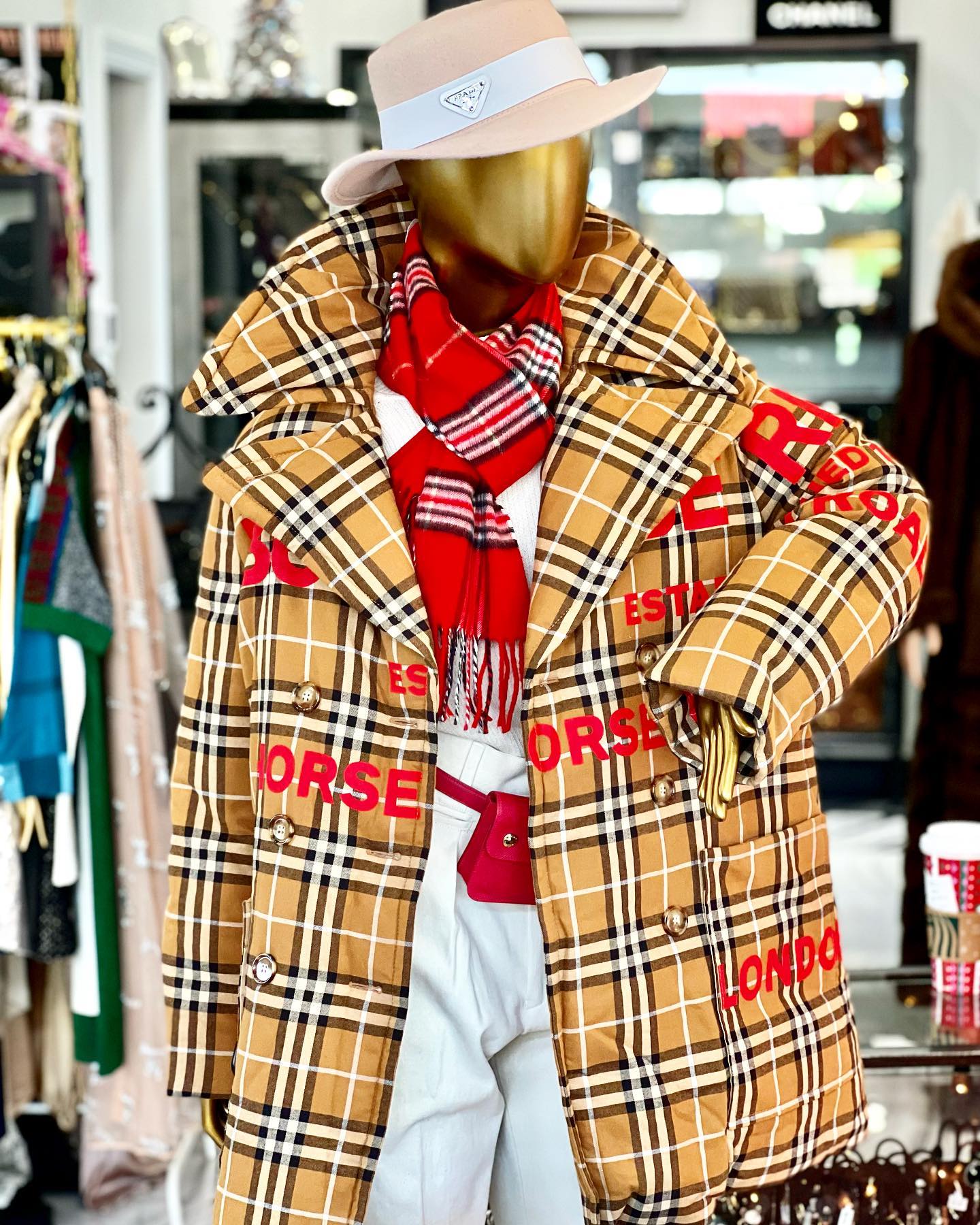 Burberry Horseferry Print Vintage Check Down Coat