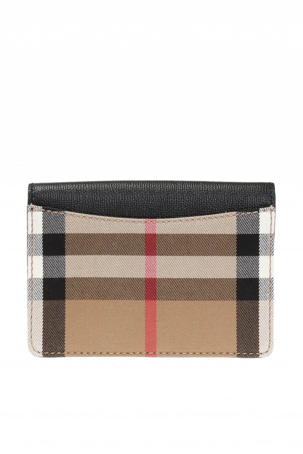 BURBERRY GRAINED CALFSKIN HOUSE CHECK HAMPSHIRE WALLET ON CHAIN