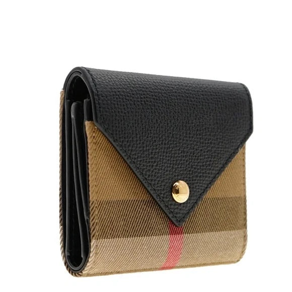 BURBERRY LILA VINTAGE CHECK TRI-FOLD COMPACT WALLET