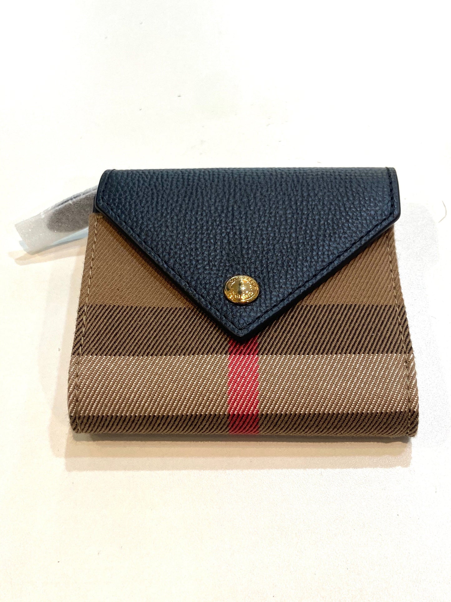 BURBERRY LILA VINTAGE CHECK TRI-FOLD COMPACT WALLET