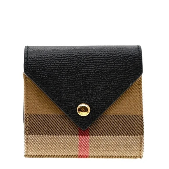 BURBERRY LILA VINTAGE CHECK TRI-FOLD COMPACT WALLET