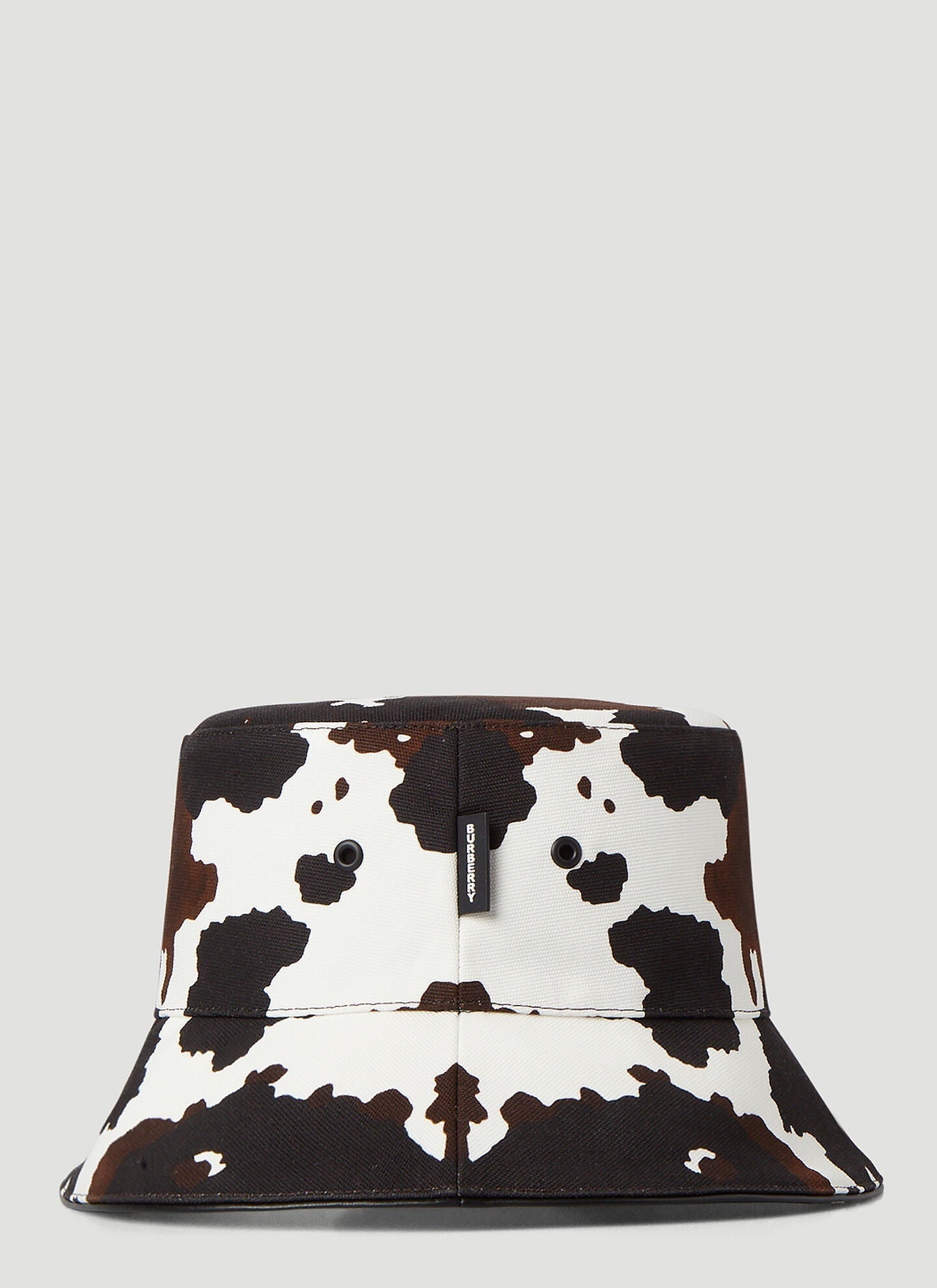 BURBERRY LOGO PATCH COW PRINT BUCKET HAT