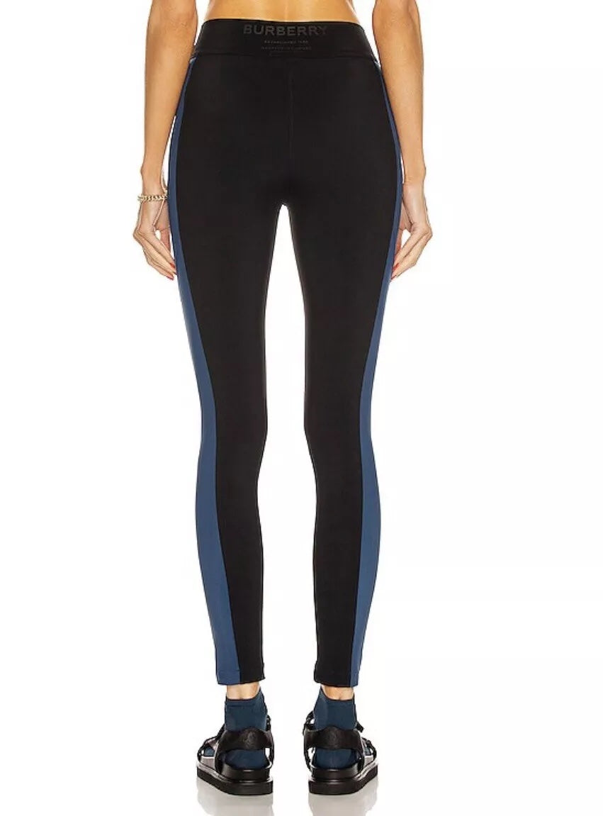 BURBERRY MADDEN ATHLETIC BLACK & BLUE LEGGINGS