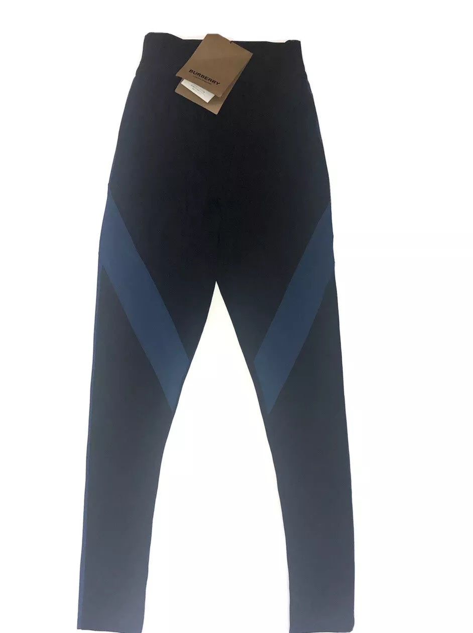 BURBERRY MADDEN ATHLETIC BLACK & BLUE LEGGINGS