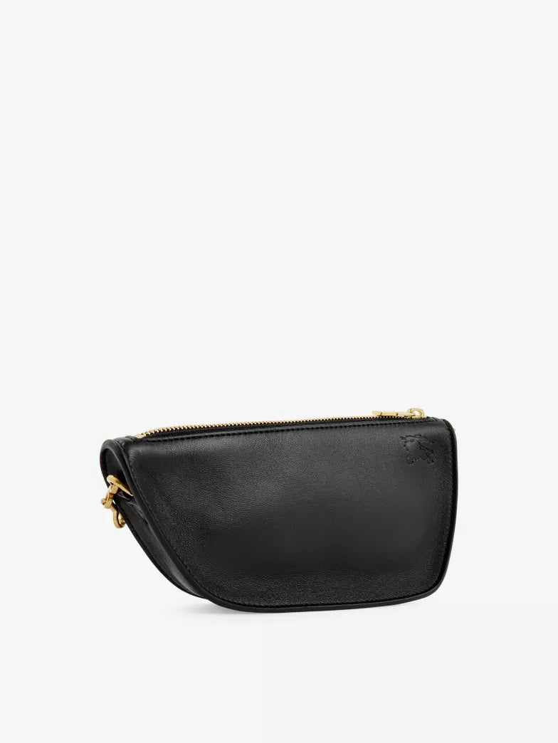 BURBERRY MICRO SHIELD LAMBSKIN LEATHER SHOULDER BAG