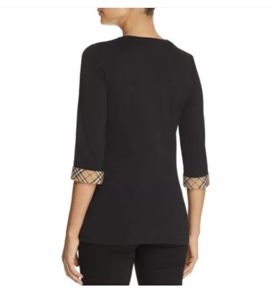 BURBERRY BRIT NOVA CHECK 3/4 SLEEVE SHIRT
