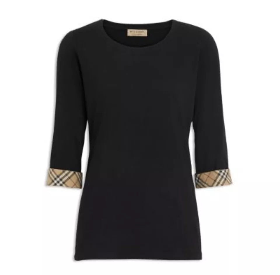 BURBERRY BRIT NOVA CHECK 3/4 SLEEVE SHIRT