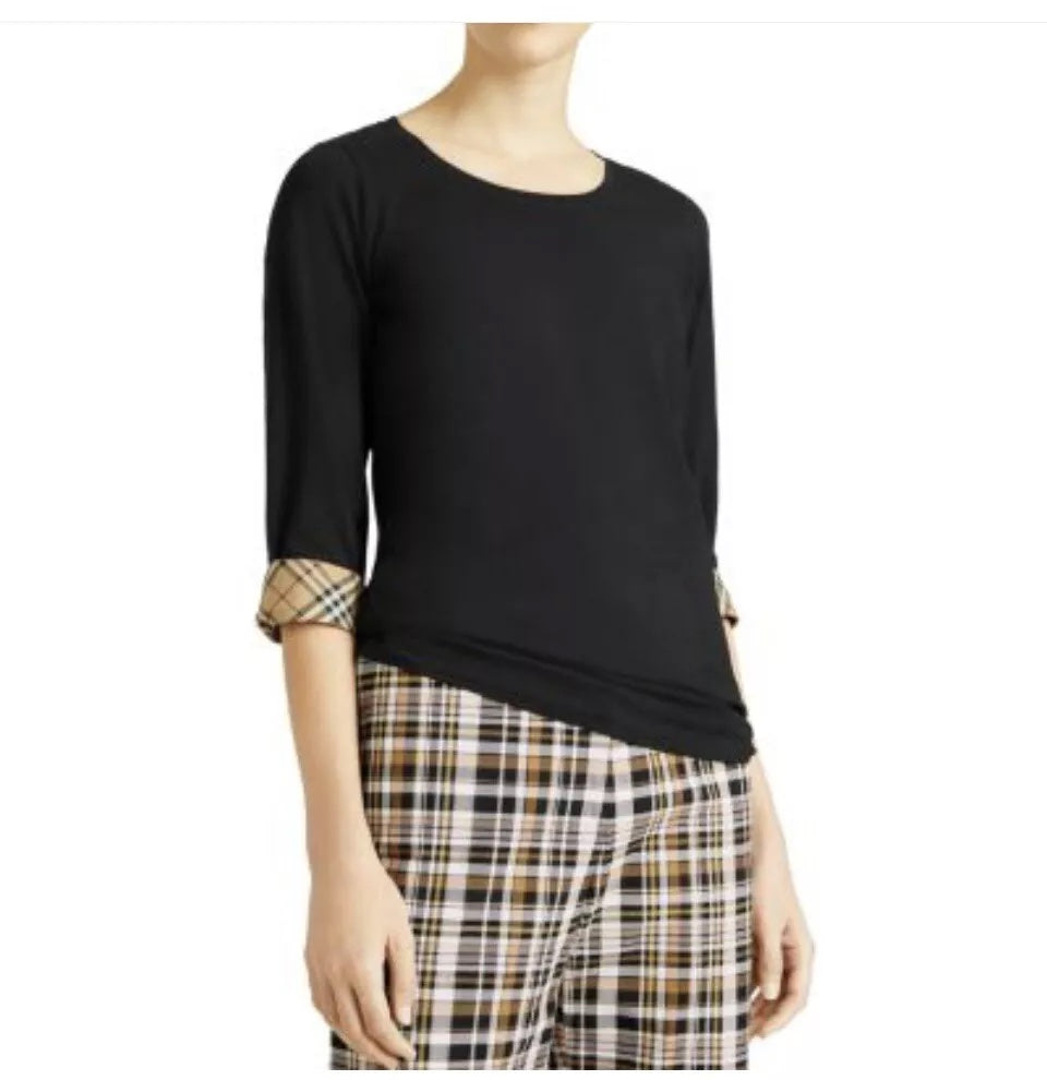 BURBERRY BRIT NOVA CHECK 3/4 SLEEVE SHIRT