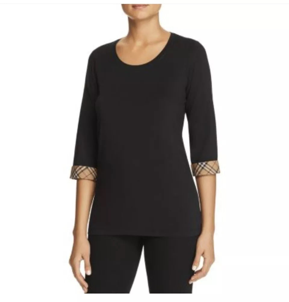 BURBERRY BRIT NOVA CHECK 3/4 SLEEVE SHIRT