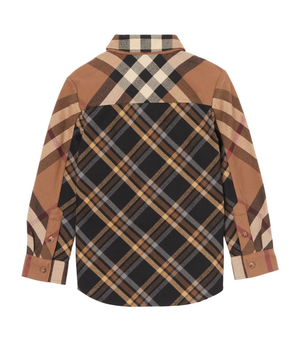 BURBERRY PATCHWORK CHECK COTTON FLANNEL SHIRT