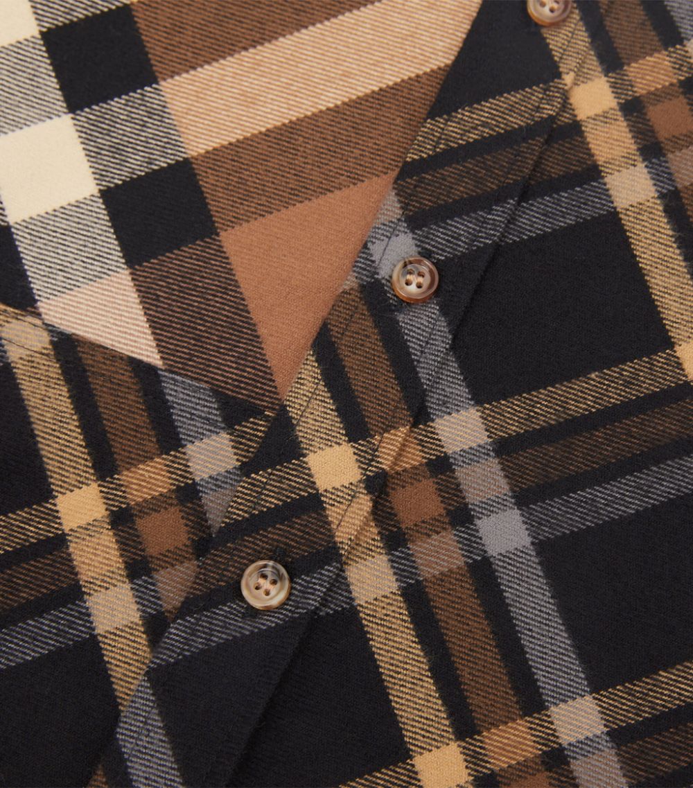 BURBERRY PATCHWORK CHECK COTTON FLANNEL SHIRT