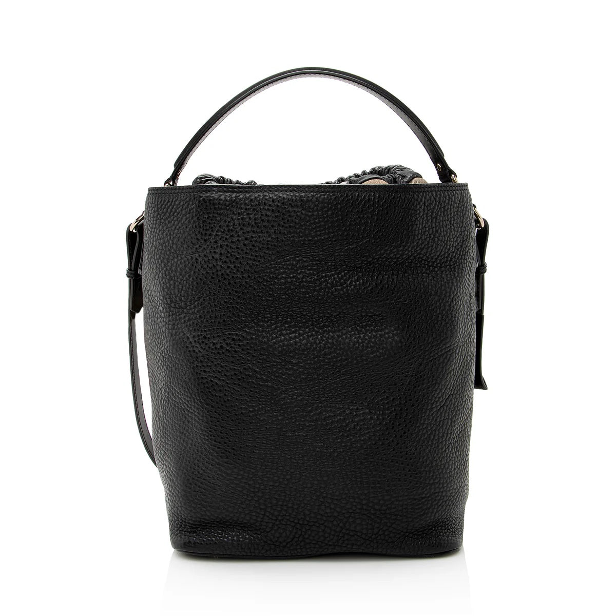 BURBERRY PEBBLED LEATHER HOUSE CHECK ASHBY HOBO BAG