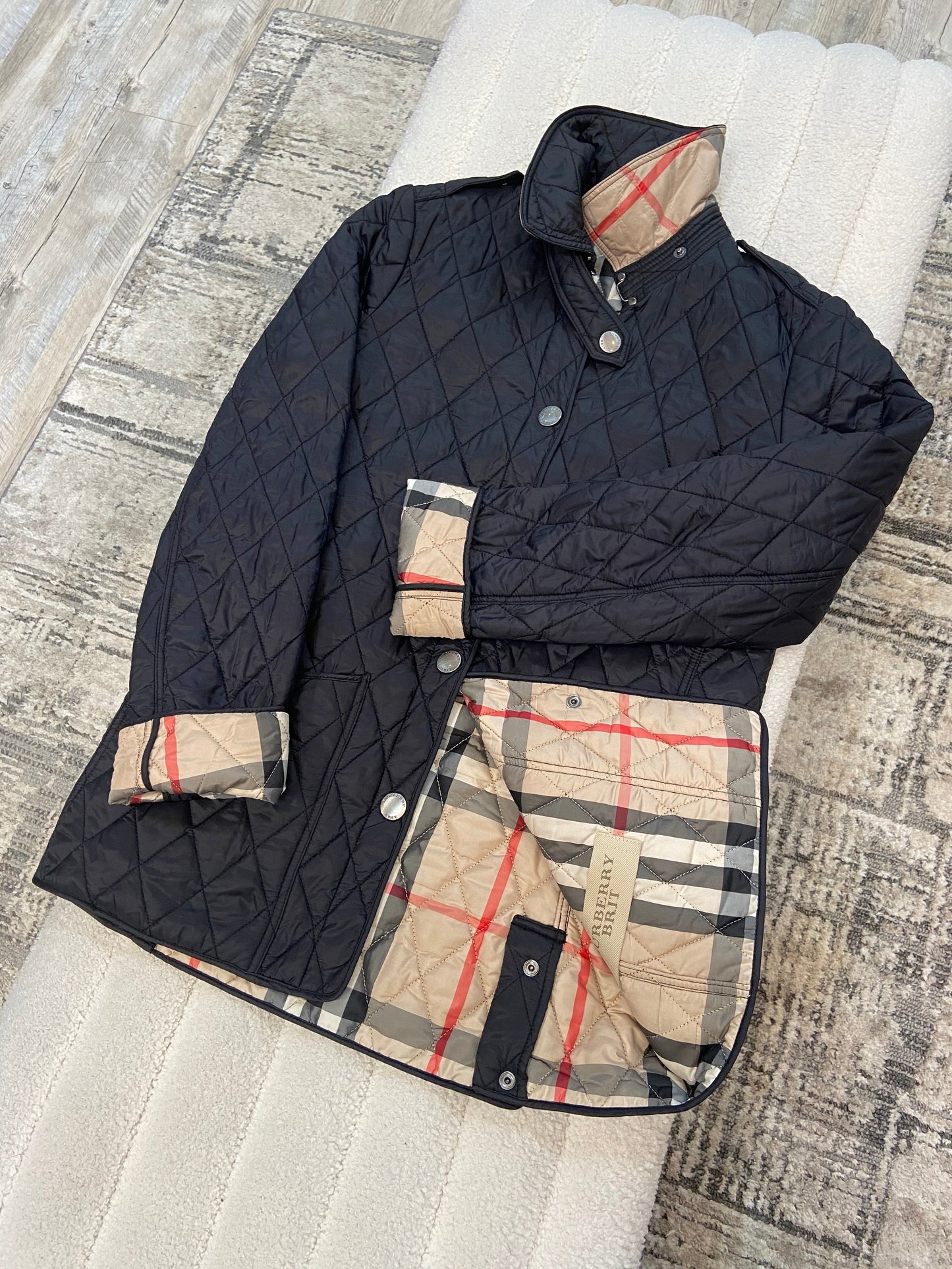 BURBERRY QUILTED NOVA CHECK LINED JACKET