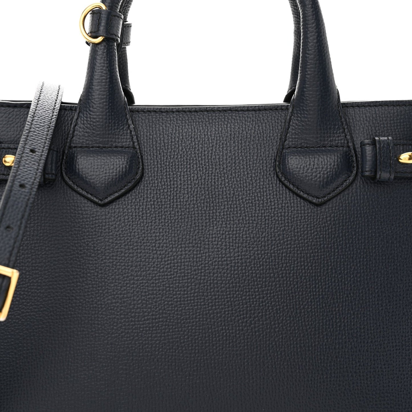 BURBERRY DERBY LEATHER SMALL BANNER TOTE BAG