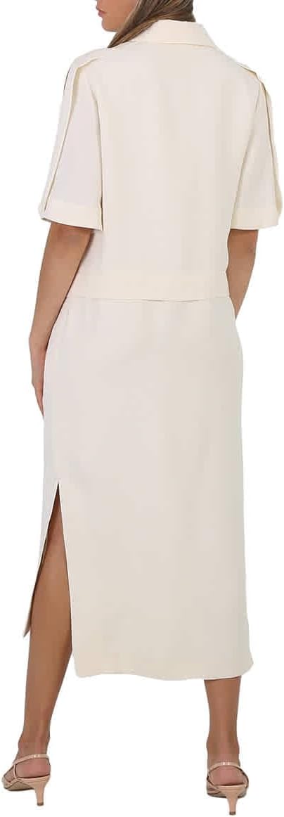 BURBERRY SPLIT DETAIL SILK WOOL SHIRT DRESS