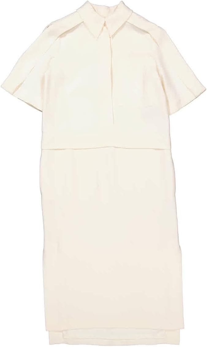 BURBERRY SPLIT DETAIL SILK WOOL SHIRT DRESS