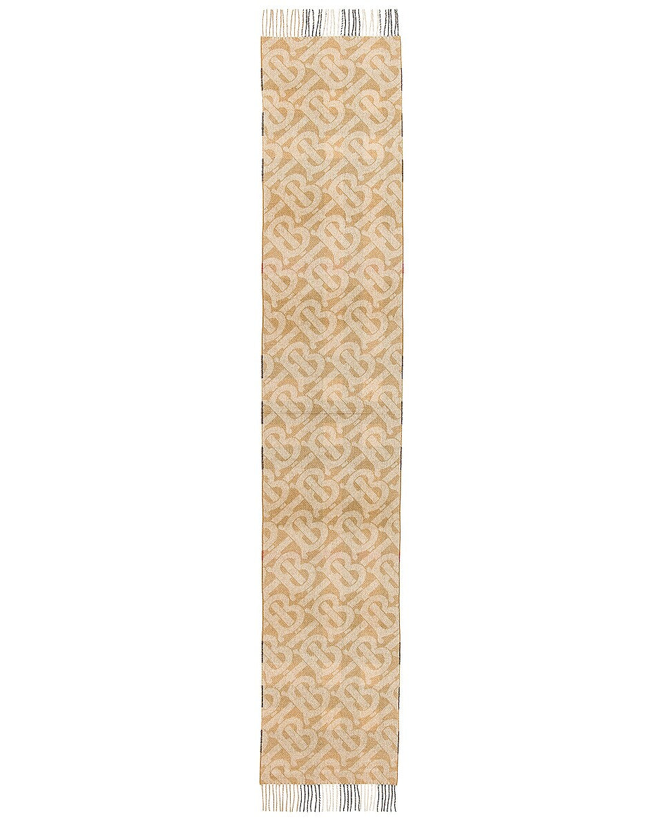 BURBERRY TB HALF MEGA CASHMERE REVERSIBLE SCARF