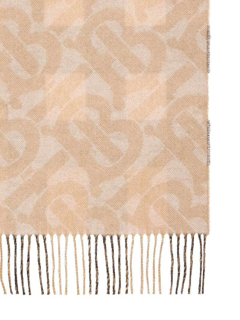 BURBERRY TB HALF MEGA CASHMERE REVERSIBLE SCARF