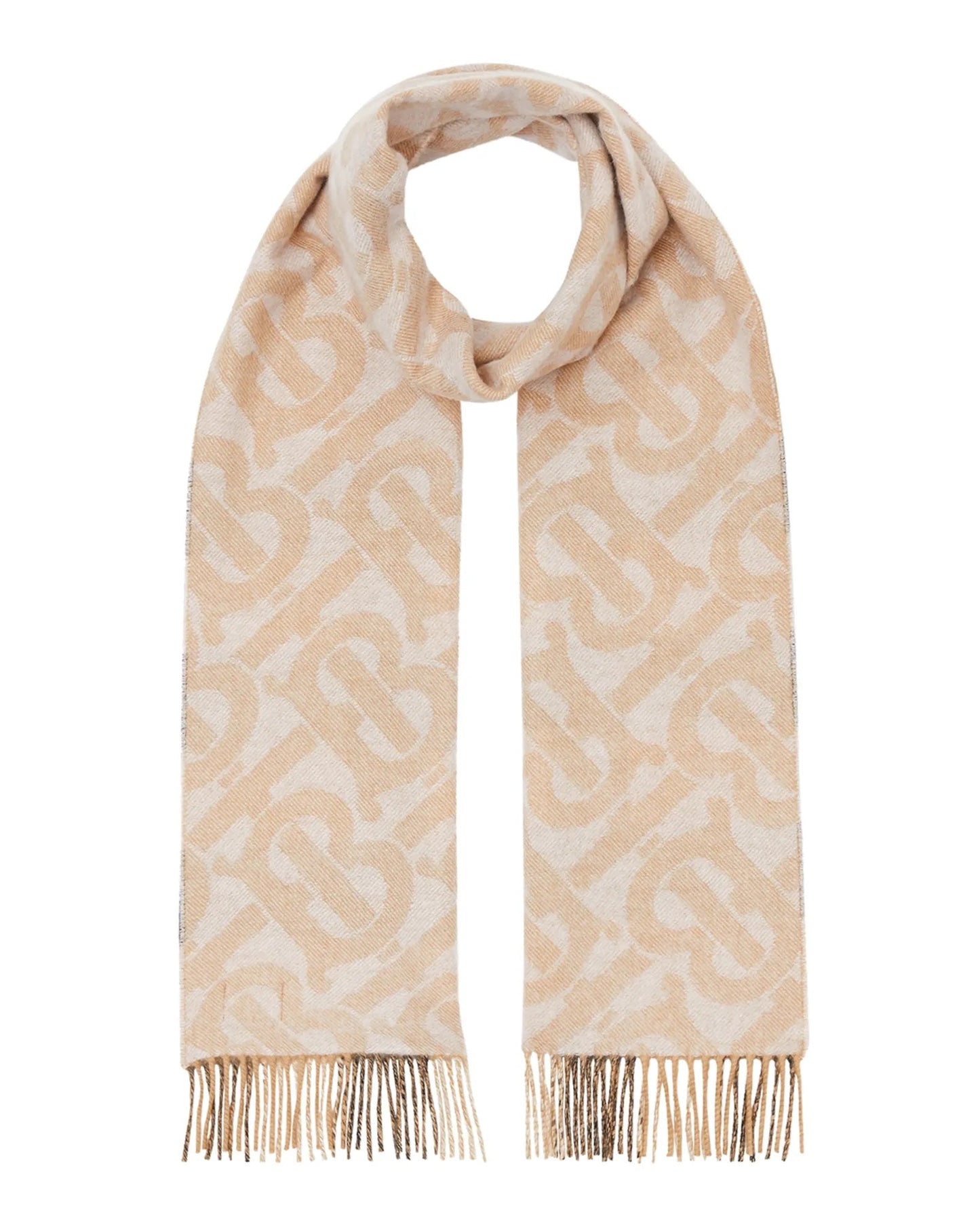 BURBERRY TB HALF MEGA CASHMERE REVERSIBLE SCARF