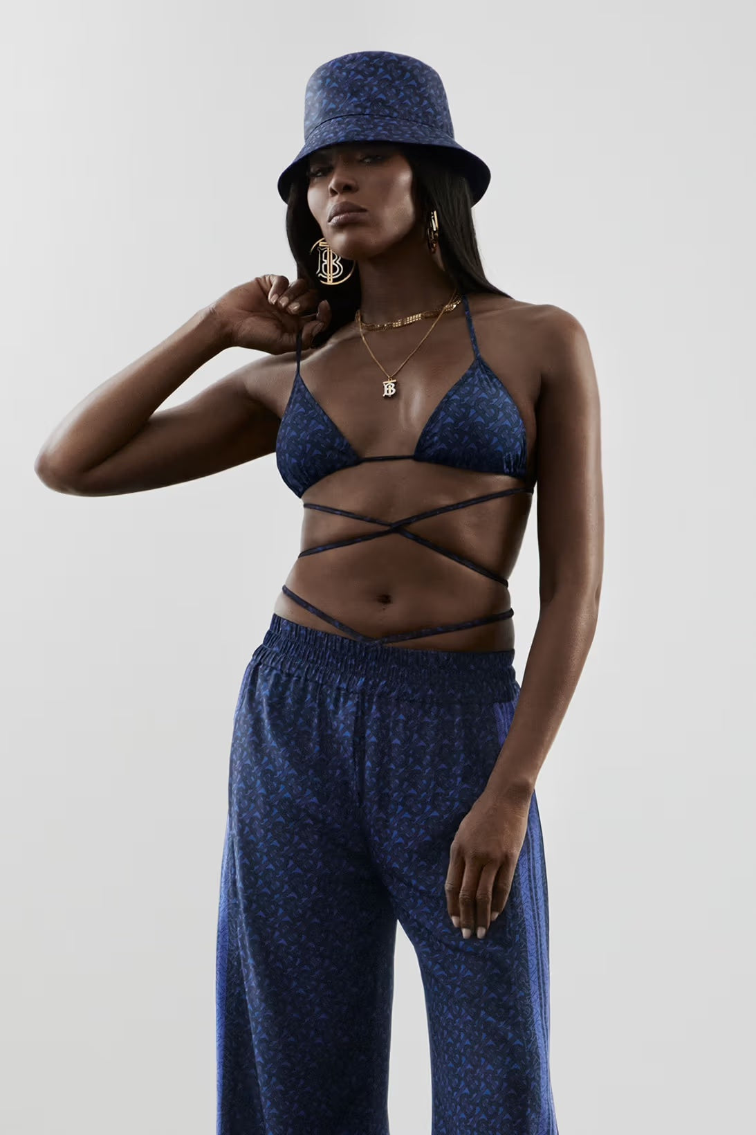 BURBERRY TB MONOGRAM TWO PIECE BIKINI