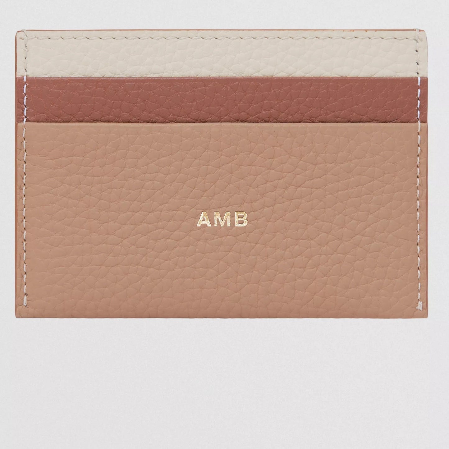 BURBERRY TRI-TONE GRAINY LEATHER TB CARD CASE