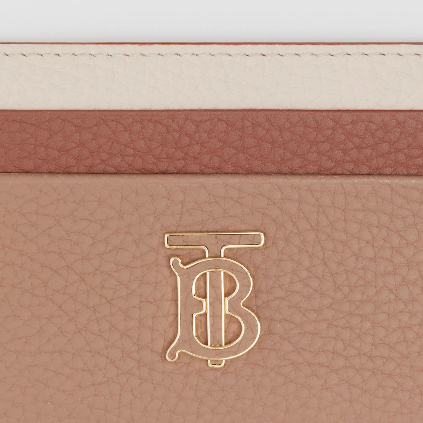 BURBERRY TRI-TONE GRAINY LEATHER TB CARD CASE