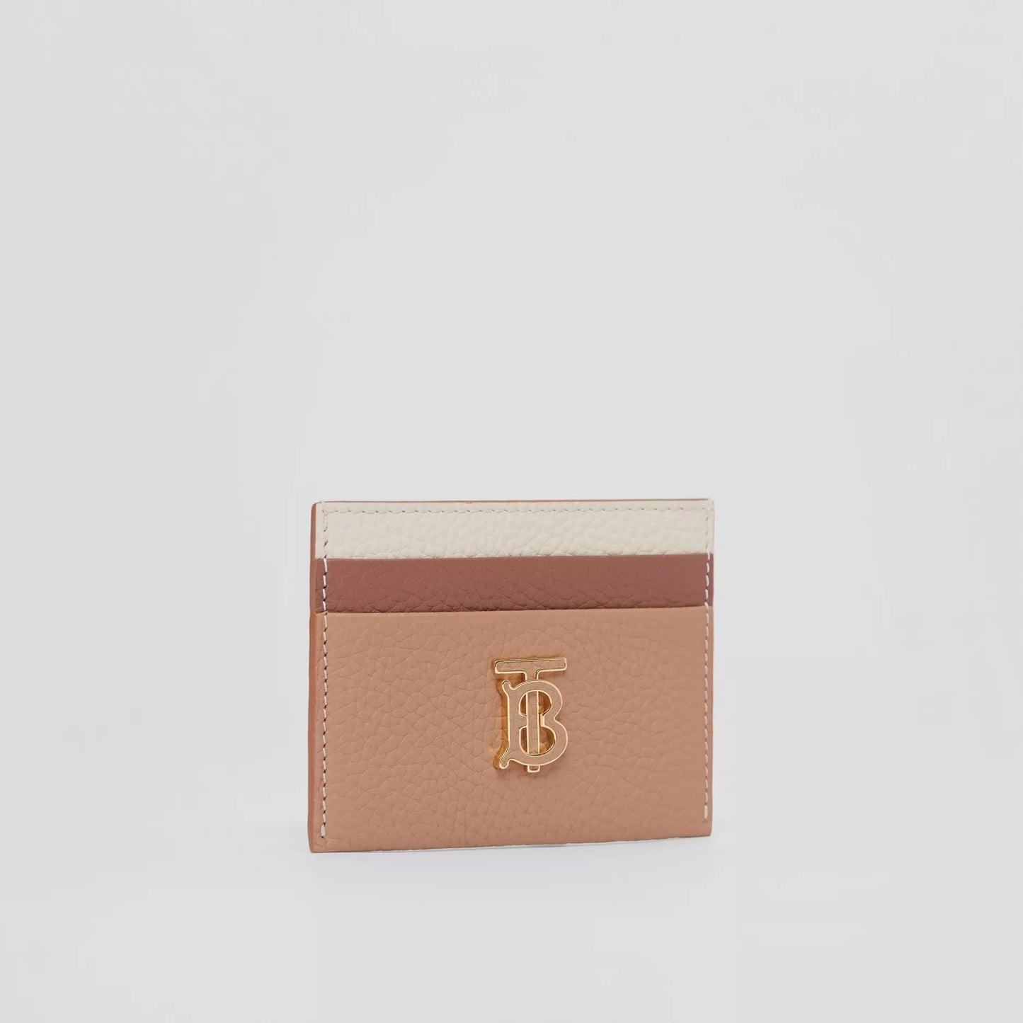BURBERRY TRI-TONE GRAINY LEATHER TB CARD CASE