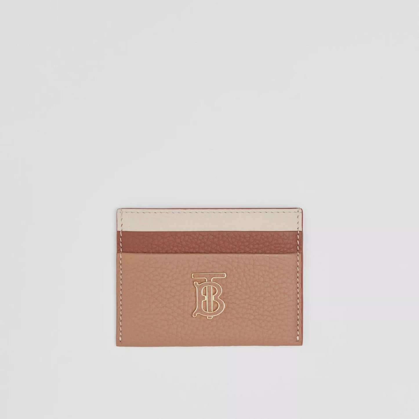BURBERRY TRI-TONE GRAINY LEATHER TB CARD CASE