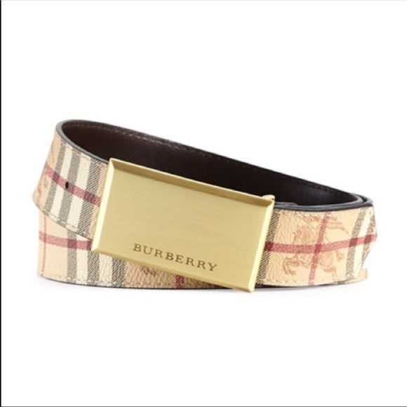BURBERRY Brown Barnesfield Classic Haymarket Check Belt