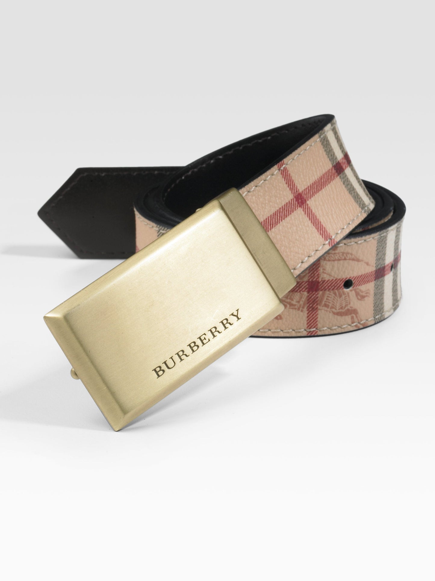 BURBERRY Brown Barnesfield Classic Haymarket Check Belt