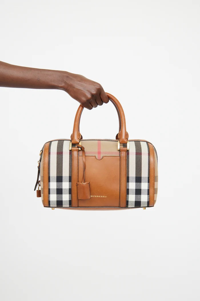 BURBERRY HOUSE CHECK ALCHESTER MEDIUM BOWLER BAG