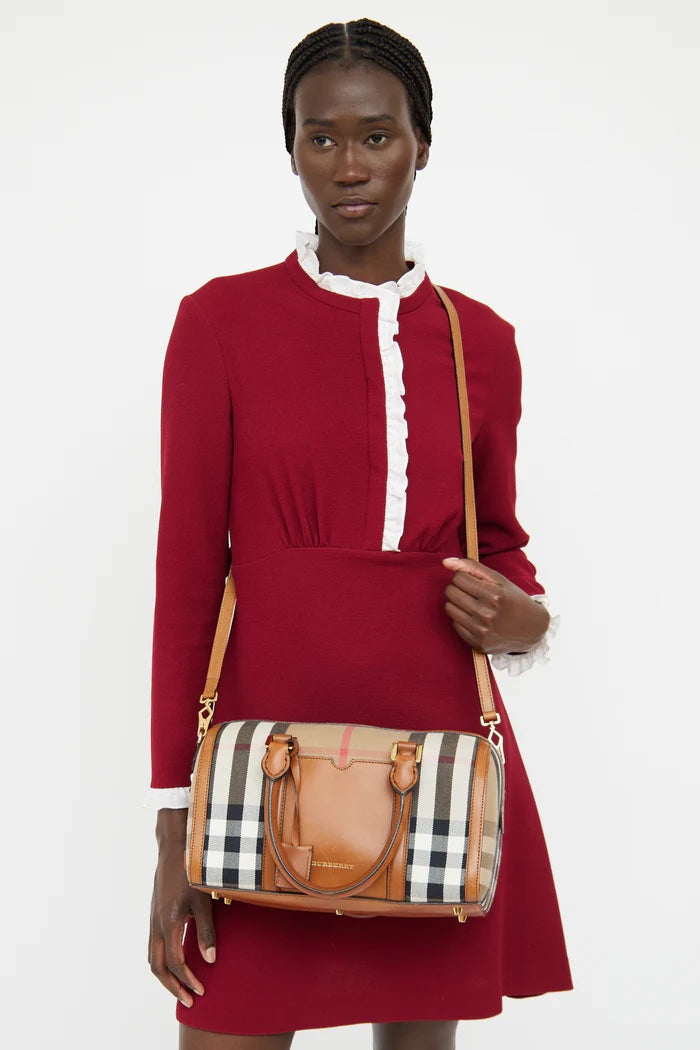 BURBERRY HOUSE CHECK ALCHESTER MEDIUM BOWLER BAG
