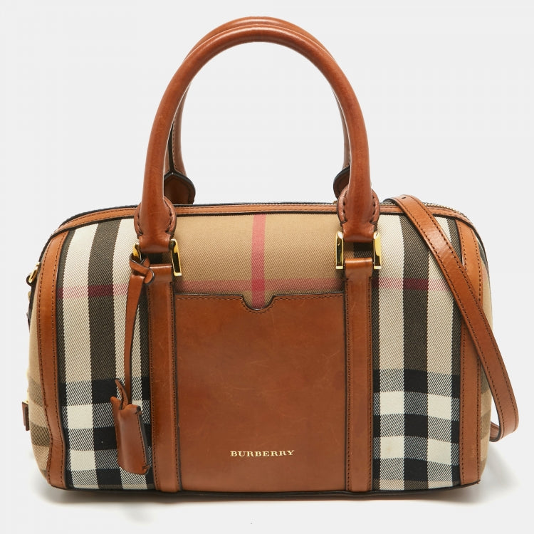 BURBERRY HOUSE CHECK ALCHESTER MEDIUM BOWLER BAG