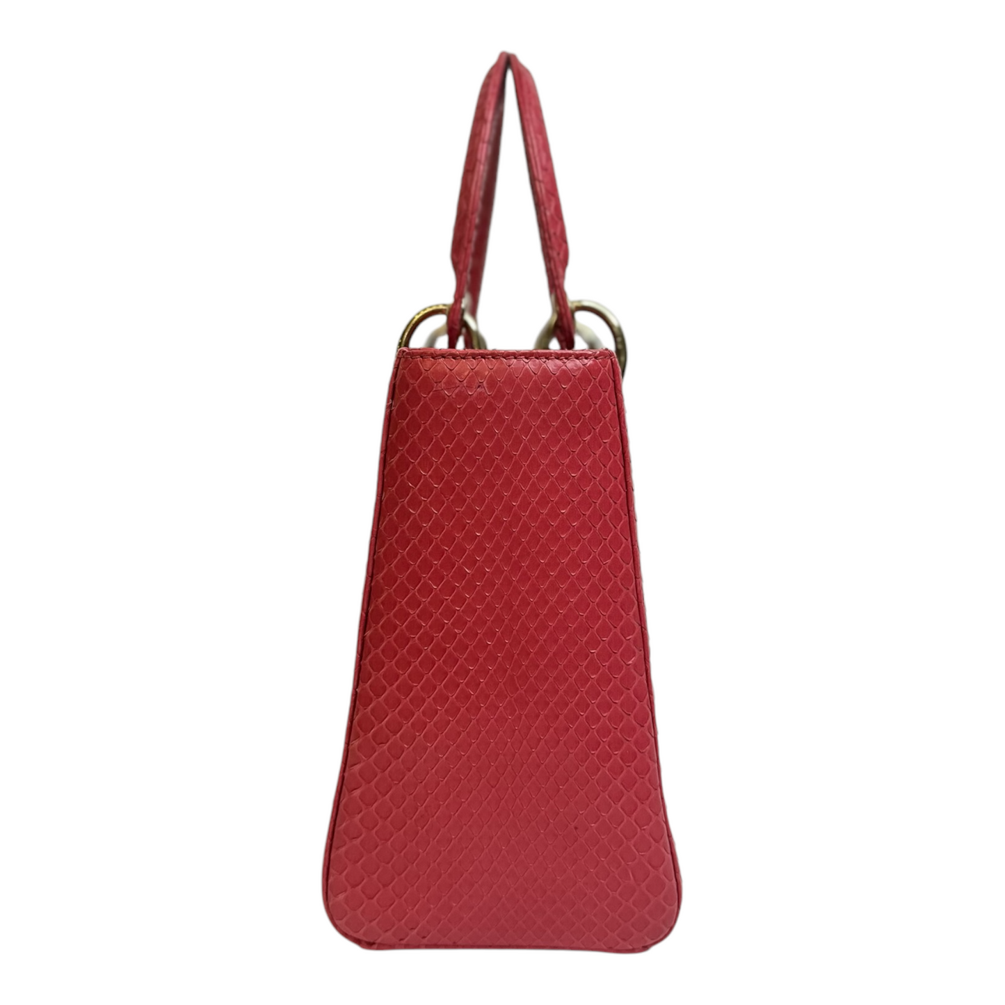 Christian Dior Snakeskin Medium Lady Dior Pink