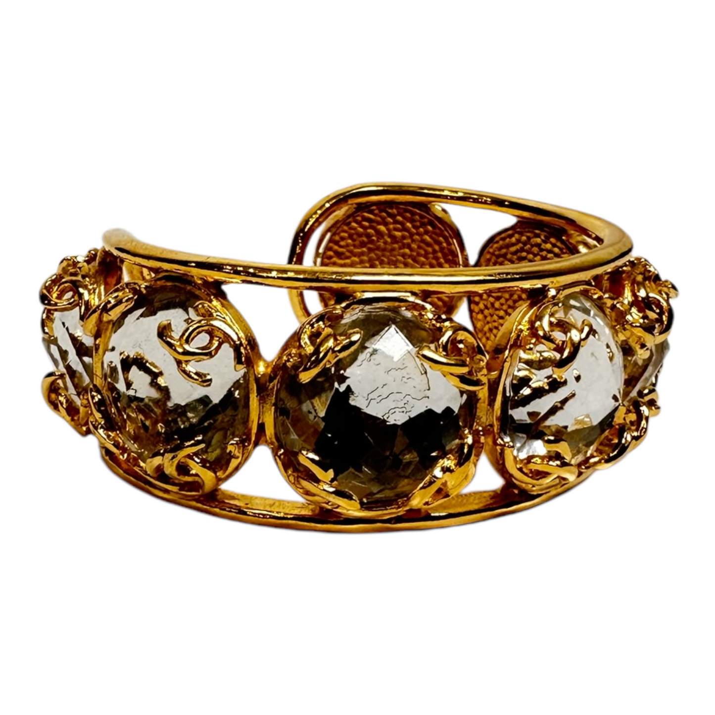 Chanel 1995 Rhinestone Cuff Bracelet